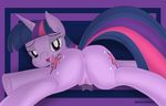  anus butt cutie_mark equine female feral friendship_is_magic fur horn horse looking_at_viewer looking_back lying mammal my_little_pony nude on_front open_mouth pony purple_fur pussy solo spread_legs spreading thatonesillyfilly twilight_sparkle_(mlp) unicorn 