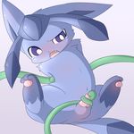  ?? blue_eyes eeveelution glaceon male navel nintendo open_mouth pawpads paws penis plain_background pok&#233;mon pok&eacute;mon retsurou solo tears video_games vines white_background 