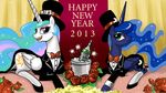  alcohol beverage blue_eyes bottle bow_tie bucket champagne coin cutie_mark equine eyeshadow female feral flower friendship_is_magic gold hair hat horn horse ice john_joseco makeup mammal multi-colored_hair my_little_pony pony princess princess_celestia_(mlp) princess_luna_(mlp) purple_eyes rose roses royalty sparkler sparkles top_hat tuxedo winged_unicorn wings 