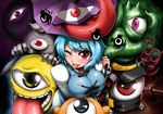  :p backbeard blue_hair breasts chargeman_ken! crossover cyclops dokuganryuu_masamune dusclops gegege_no_kitarou gen_3_pokemon kirby_(series) large_breasts marvel monster_farm one-eyed one_eye_closed patapon pokemon pokemon_(creature) rance_(series) red_eyes sengoku_rance short_hair shuma_gorath suezo tatara_kogasa tatepon tongue tongue_out touhou trait_connection waddle_doo yaripon yazuki_gennojou yumipon 