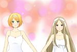  alternate_breast_size axis_powers_hetalia belarus_(hetalia) blonde_hair brown_hair dress green_eyes hairband long_hair looking_at_viewer multiple_girls pastelpeach short_hair ukraine_(hetalia) white_dress white_hairband 