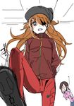  bad_id bad_pixiv_id blue_eyes brown_hair evangelion:_3.0_you_can_(not)_redo eyepatch hat jacket long_hair makinami_mari_illustrious multiple_girls neon_genesis_evangelion orange_hair plico_(nicoma) plugsuit rebuild_of_evangelion shikinami_asuka_langley souryuu_asuka_langley track_jacket 