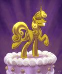  cake dust equine eyes_closed female feral food friendship_is_magic gold horn horse icing karol_pawlinski kp-shadowsquirrel mammal my_little_pony pony smile solo sparkle sweetie_belle_(mlp) unicorn 