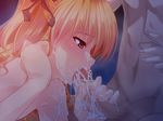  2boys aogiri_penta blush cum cum_in_mouth cum_on_body cum_on_upper_body cumdrip facial fellatio josou_sanmyaku koyashiki_yura male male_focus multiple_boys oral penis trap yaoi 