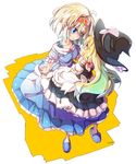  ahoge alice_margatroid barefoot blonde_hair blue_eyes child fifiruu hairband hat kirisame_marisa multiple_girls skirt slippers touhou yellow_eyes younger 