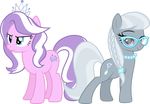  alpha_channel diamond_tiara_(mlp) duo equine female feral friendship_is_magic hi_res horse kraysee mammal my_little_pony necklace plain_background pony silver_spoon_(mlp) tiara transparent_background 