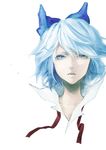  blue_eyes blue_hair bow cirno collar collarbone crying face hair_bow looking_at_viewer open_collar open_mouth portrait ribbon short_hair sizu solo touhou upper_body 