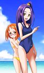  :d :o age_difference bangs bikini blue_sky blue_swimsuit blush bob_cut breasts child cloud day diskmonkey embarrassed flat_chest glasses height_difference hiding kurokawa_eren long_hair looking_at_viewer looking_back multiple_girls ocean one-piece_swimsuit one_side_up open_mouth orange_eyes orange_hair outdoors parted_bangs peeking pink-framed_eyewear pointing precure profile purple_hair school_swimsuit scrunchie seiren_(suite_precure) semi-rimless_eyewear shirabe_ako short_hair shy sidelocks sky small_breasts smile standing string_bikini suite_precure summer swimsuit under-rim_eyewear water yellow_bikini yellow_eyes 