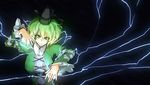  bad_id bad_pixiv_id cockadooodledoo green_eyes green_hair hat highres lightning soga_no_tojiko solo touhou upper_body 