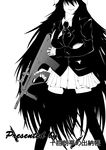 animal_ears assault_rifle breasts bullpup bunny_ears fingerless_gloves gloves greyscale grin gun hair_over_eyes head_out_of_frame highres large_breasts long_hair monochrome necktie pleated_skirt reisen_udongein_inaba rifle skirt smile solo steyr_aug tenohira_kurumi thighhighs touhou trigger_discipline weapon zettai_ryouiki 
