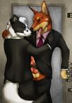  border_collie business canine clothing doberman dog duo elevator erection fox frottage gay male mammal mm paper-wings paper-wngs paperwings penis standing suit suits tongue tongue_out 