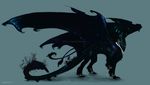  chain dark dragon female feral glowing invalid_tag jewelry kitsunia mist necklace scalie shadow tentacles wings 