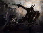  armor dark_souls from_software halberd highres knight polearm shield souls_(from_software) sword weapon 