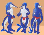  amber_eyes antares anthro biceps blue_marlin blue_skin bulge clothed clothing fish fivel flexing half-dressed invalid_tag male marine marlin muscles pecs pose scales solo speedo standing swimsuit toned topless underwear white_skin yellow_eyes 