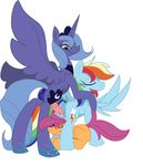  cutie_mark_crusaders friendship_is_magic leticant my_little_pony princess_luna rainbow_dash scootaloo 