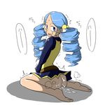  ace_trainer_(pokemon) after_sex ass barefoot blue_eyes blue_hair blush cum cum_in_pussy cum_on_ass cumdrip drill_hair hair_bobbles hair_ornament long_hair looking_back no_legwear no_panties pokemon pokemon_(game) pokemon_bw sitting skirt solo tears twin_drills twintails wariza yamii_(yame83) 