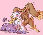  anthro anthrofied anus areola big_breasts breasts butt duo female inverted_nipples kissing lesbian lopunny mienshao nintendo nipples pok&#233;mon pok&#233;morph porkyman pussy pussy_juice quagsire_(artist) quagsireofvp red_eyes video_games wet wet_pussy 