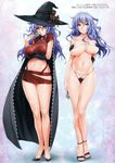  bikini breast_hold cleavage erect_nipples ishikei nise_midi_doronokai swimsuits underboob witch 