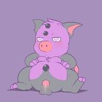  balls belly chubby grumpig lunicent male mammal nintendo penis pig plain_background pok&#233;mon porcine porkyman sitting solo spread_legs spreading video_games 