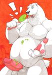  bear belly chubby erection food_on_penis ice_cream male mammal musclegut nude overweight paws penis polar_bear solo wolfy-nail 