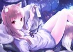  animal_ears brown_hair horo possible_duplicate red_eyes rokkaku spice_and_wolf tail 