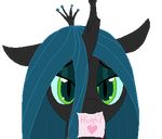  &lt;3 alpha_channel animated cat_eyes changeling cute ear_twitch eyeshadow fangs female friendship_is_magic green_eyes green_hair hair horn hugs? long_hair looking_at_viewer makeup my_little_pony note paper plain_background queen_chrysalis_(mlp) slit_pupils solo tomdantherock transparent_background 