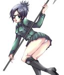  artist_request boots chrome_dokuro eyepatch katekyo_hitman_reborn! lowres panties pantyshot short_hair skirt solo staff underwear 