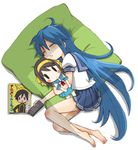  ahoge bad_id bad_pixiv_id barefoot blue_hair blue_skirt brown_hair character_doll code_geass controller feet full_body hair_ribbon hairband izumi_konata kita_high_school_uniform lelouch_lamperouge long_hair lucky_star magazine mole mole_under_eye pillow pleated_skirt remote_control ribbon ryouou_school_uniform sana_(memechi) school_uniform serafuku short_hair simple_background skirt sleeping solo stuffed_toy suzumiya_haruhi suzumiya_haruhi_no_yuuutsu triangle_mouth very_long_hair |_| 