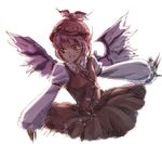  animal_ears fingernails glowing glowing_eyes hat long_fingernails mystia_lorelei pink_hair shippori short_hair solo touhou wings 