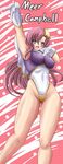  armpits blue_eyes blush gloves gundam gundam_seed gundam_seed_destiny hair_ornament happy highleg highleg_leotard kihaiu leotard long_hair meer_campbell open_mouth pink_hair purple_leotard smile solo standing star star_hair_ornament white_leotard 