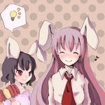  animal_ears bunny_ears hammer idea inaba_tewi light_bulb lowres multiple_girls reisen_udongein_inaba touhou 