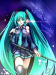  bad_id bad_pixiv_id blue_eyes blue_hair detached_sleeves hatsune_miku long_hair microphone microphone_stand necktie skirt solo suoni_(deeperocean) thighhighs twintails vocaloid 