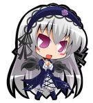  chibi dress hairband lowres pac-man_eyes purple_eyes rozen_maiden silver_hair solo suigintou suntail wings 