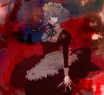  bad_id bad_pixiv_id blood braid chiizu_sakiika izayoi_sakuya short_hair silver_hair solo touhou twin_braids 