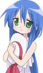  blue_hair green_eyes hat highres izumi_kanata long_hair lucky_star smile solo transparent_background vector_trace very_long_hair 