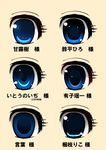  ariko_youichi_(style) bad_id bad_pixiv_id blue_eyes chart comparison copyright_request eyes highres itou_noiji_(style) korie_riko_(style) parody style_parody suzuhira_hiro_(style) translated yagami_kentou 