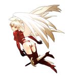  angel_wings ass bad_id bad_pixiv_id bodysuit final_fantasy final_fantasy_tactics head_wings leotard long_hair red_eyes red_leotard silver_hair solo sword thighhighs ultima_(fft) uni_(gugurutan) very_long_hair weapon white_hair wings 