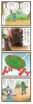  4koma bad_id bad_pixiv_id broom cirno comic cucumber gameplay_mechanics highres kawashiro_nitori multiple_girls nagasawa_(tthnhk) touhou translated two_side_up 