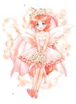  ahiru ballerina blue_eyes flower freckles nijimasu princess_tutu red_hair smile solo tutu veil wings 