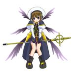  :o artist_request blush hair_ornament long_sleeves looking_at_viewer lyrical_nanoha mahou_shoujo_lyrical_nanoha mahou_shoujo_lyrical_nanoha_a's multiple_wings parted_lips rod schwertkreuz simple_background solo staff white_background wings x_hair_ornament yagami_hayate 