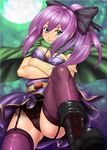  bad_id bad_pixiv_id black_panties boots crossed_arms faris_scherwiz final_fantasy final_fantasy_v green_eyes kuma_3 long_hair panties ponytail purple_hair solo thighhighs underwear 