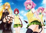  golden_darkness kurosaki_mea momo_velia_deviluke nana_asta_deviluke scan seifuku tail thighhighs to_love_ru to_love_ru_darkness yabuki_kentarou 