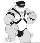  4_toes 5_fingers anthro anthrofied bdsm belly biceps big_muscles bondage_gear bowser bowser_day bracelet bulge chubby cigar claws clothed clothing digitigrade english_text front half-dressed hat hindpaw horn jewelry koopa koopah leather leather_daddy leather_underwear looking_at_viewer male mario_bros musclegut muscles nintendo nipple_piercing nipples overweight paws piercing plain_background pose reptile scalie shell smile smoking solo spelunker_sal spikes standing text thong toes topless turtle underwear video_games white_background zipper 