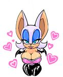  bat big_breasts breasts cleavage clothed clothing female lipstick looking_at_viewer mammal plain_background rouge_the_bat seductive sega sif solo sonic_(series) white_background 