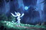  2020 detailed_background digital_media_(artwork) forest fur grass guardian_spirit hi_res night ori ori_and_the_blind_forest outside shupamikey standing tree white_body white_fur 