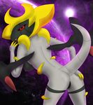  anthro breasts butt female giratina giratina34 legendary_pok&#233;mon nintendo pok&#233;mon pok&#233;morph porkyman presenting presenting_hindquarters red_eyes solo video_games 