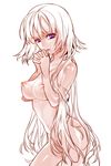  bad_id bad_pixiv_id blonde_hair breasts fate/apocrypha fate_(series) hands_clasped jeanne_d'arc_(fate) jeanne_d'arc_(fate)_(all) large_breasts long_hair looking_at_viewer navel nipples nito_(siccarol) nude own_hands_together purple_eyes solo very_long_hair 