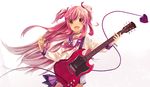  angel_beats! guitar instrument long_hair pink_eyes pink_hair plectrum rokusuke_(lcskeee) school_uniform serafuku shinda_sekai_sensen_uniform tail two_side_up yui_(angel_beats!) 