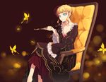  armchair bad_id bad_pixiv_id beatrice blonde_hair chair crossed_legs kiseru pipe shingo_(missing_link) short_hair sitting solo umineko_no_naku_koro_ni 