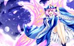  bad_id bad_pixiv_id hat highres japanese_clothes kal_(pixiv) kimono petals pink_hair saigyouji_yuyuko short_hair solo touhou wings 